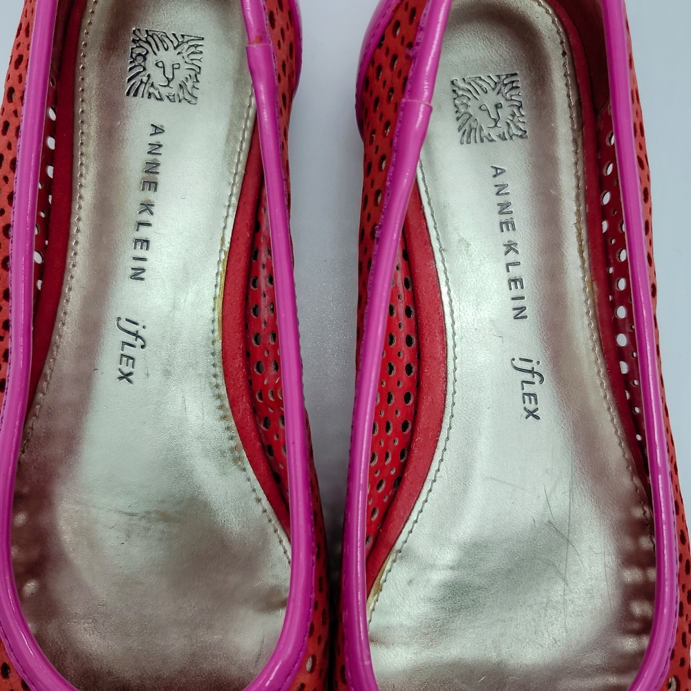 Anne Klein Sport AK Flex Pink Perforated Rosette Ballet Flats - Picture 9 of 14